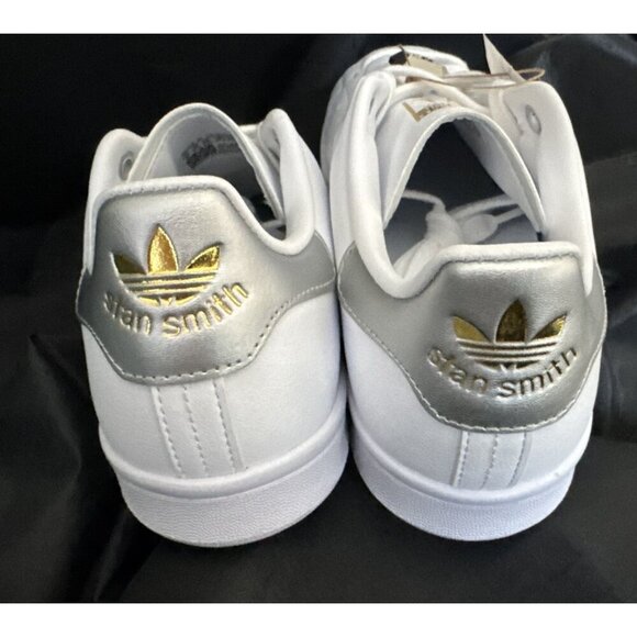 adidas Originals Stan Smith W White Silver Gold Women 9 Classic Shoe HQ4243 - Picture 3 of 10